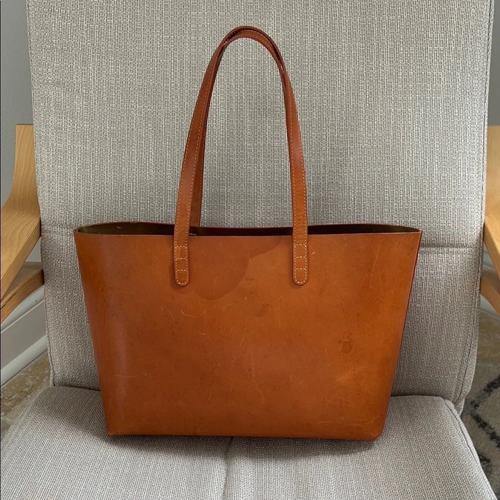 Mansur Gavriel Tan Leather Tote Bag - Picture 2 of 5